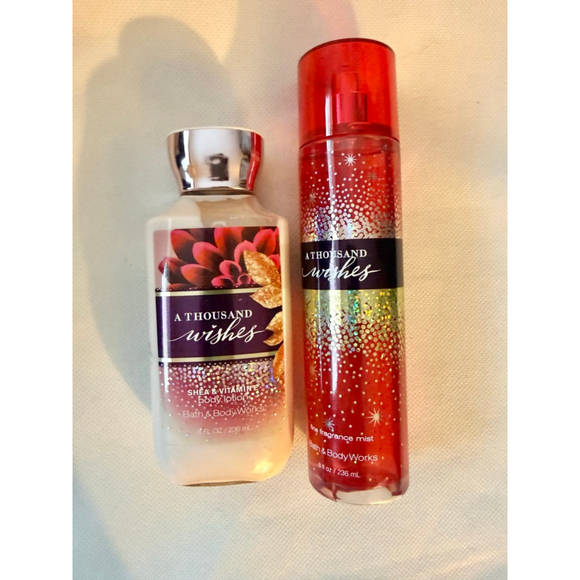 NWT Bath and Body Works A THOUSAND WISHES Full Size 2 PC Gift Set Lotion & Mist - Picture 2 of 5